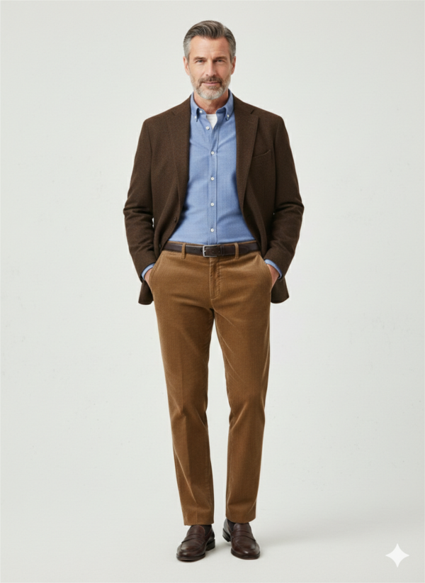 Modello Walker | Velluto "Visconti di Modrone" 500 righe elasticizzato | Col. Miele