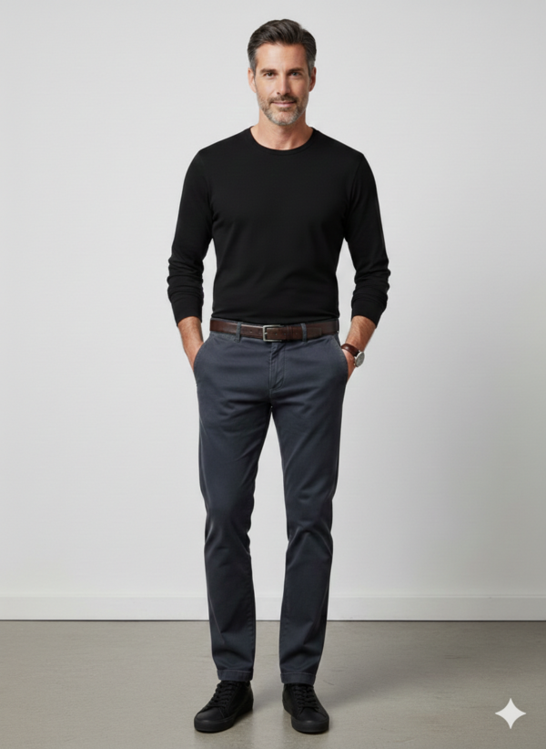 Modello Stryt | Cotone 4 stagioni elasticizzato | Col. Antracite