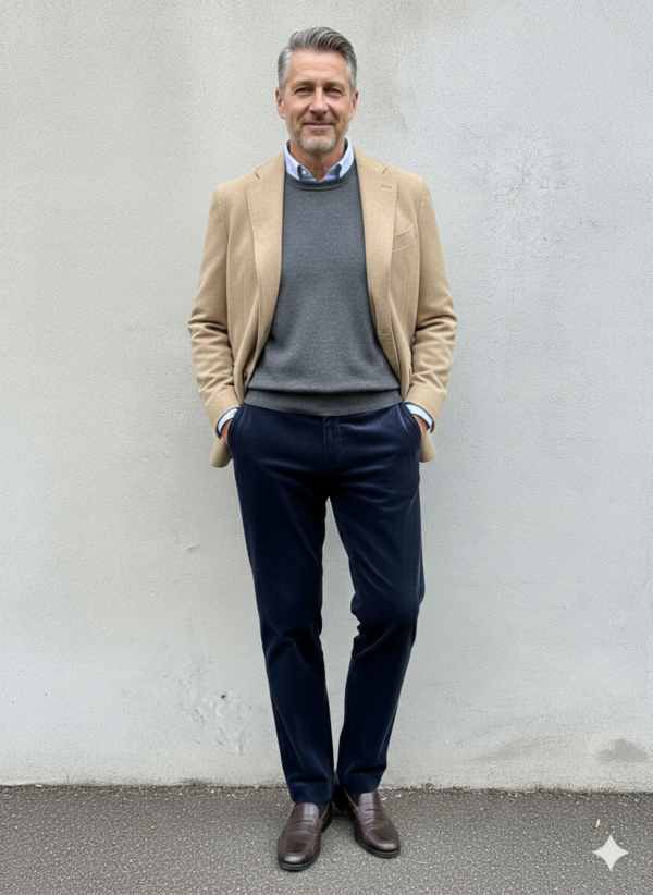 Modello Walker | Velluto "Visconti di Modrone" 500 righe elasticizzato | Col. Blu