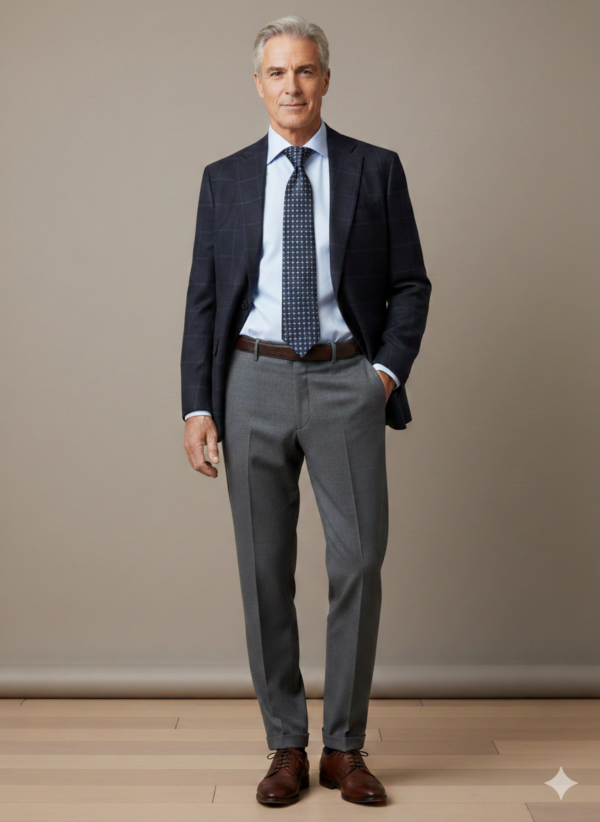 Modello Walker | 100% lana merinos extrafine | Col. Grigio medio