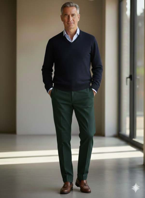 Modello Walker | Cotone invernale "Visconti di Modrone" | Col. Verde inglese