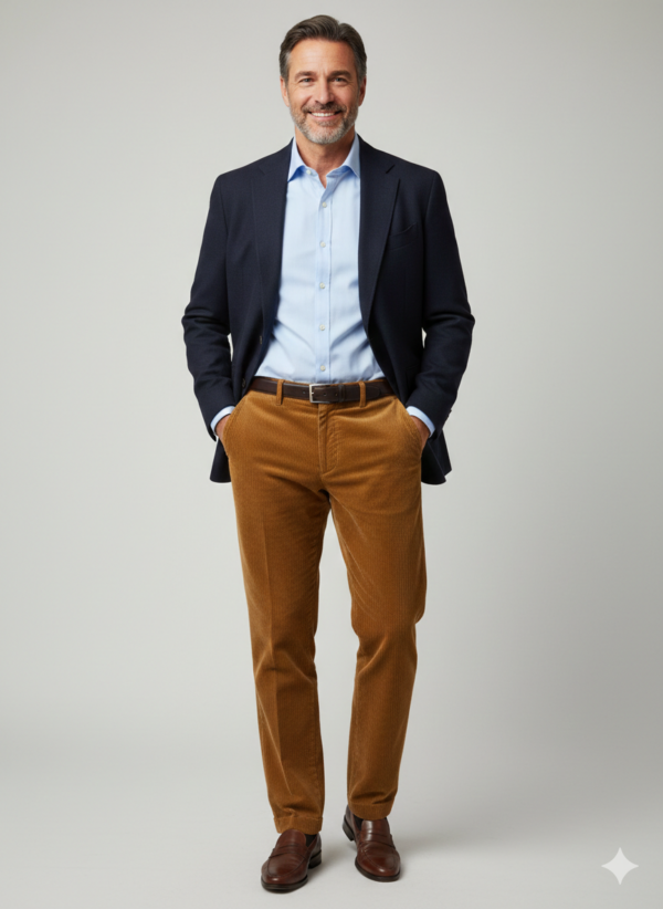 Modello Walker | Velluto "Visconti di Modrone" 500 righe elasticizzato | Col. Senape