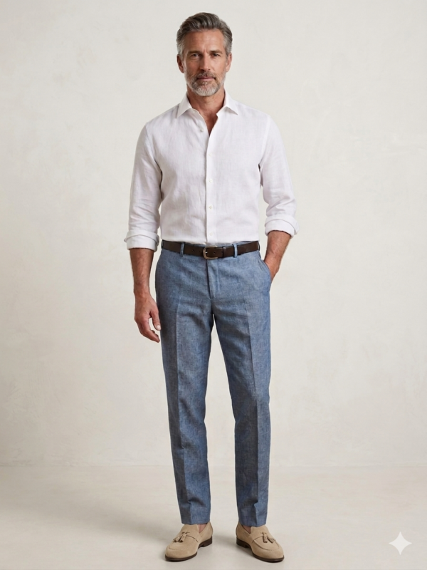 Modello Walker | 100% lino | Col. Azzurro