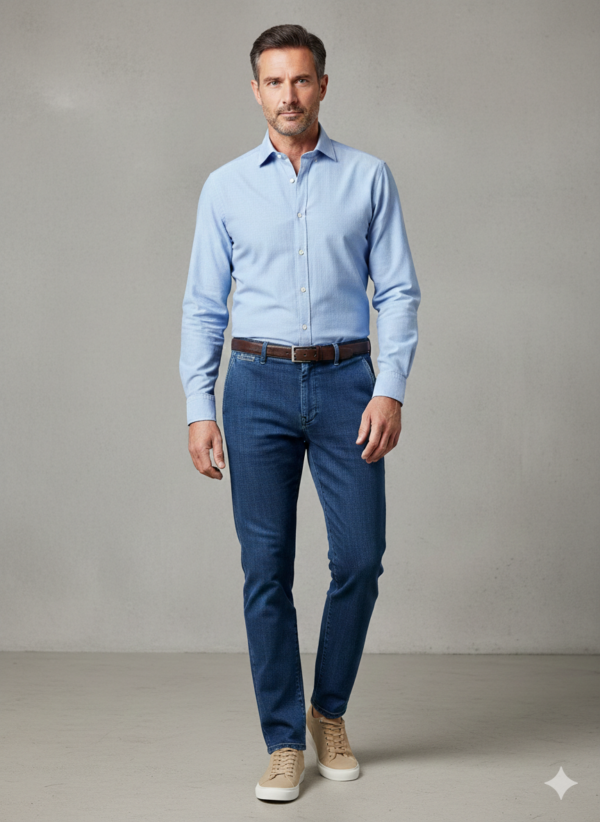 Modello Stryt | Denim invernale elasticizzato | Col. Blu Mare