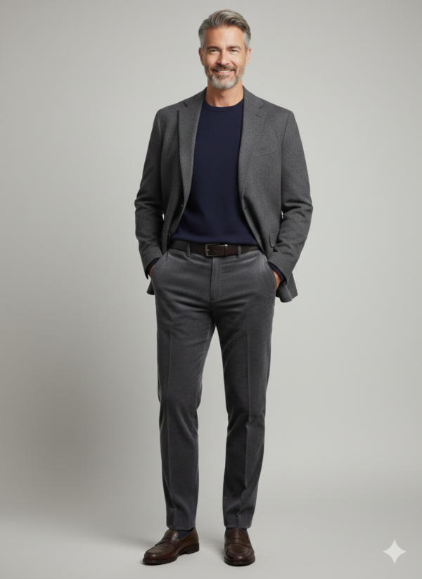 Modello Walker | Velluto "Visconti di Modrone" 500 righe elasticizzato | Col. Grigio