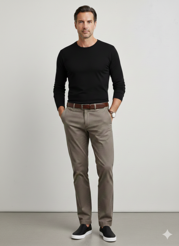 Modello Stryt | Cotone 4 stagioni elasticizzato | Col. Tortora