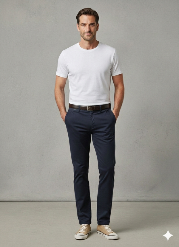 Modello Stryt | Cotone leggero elasticizzato | Col. Blu