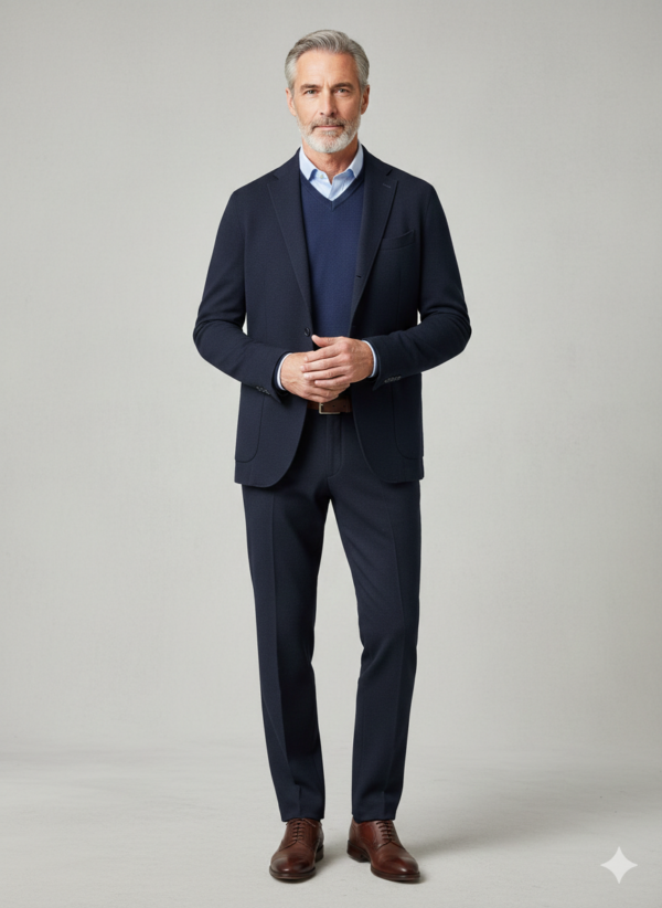 Modello Walker | 100% flanella "Marzotto" | Col. Blu melange