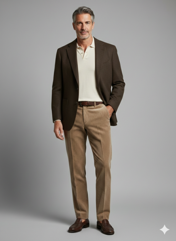 Modello Walker | Velluto "Visconti di Modrone" 500 righe elasticizzato | Col. Beige