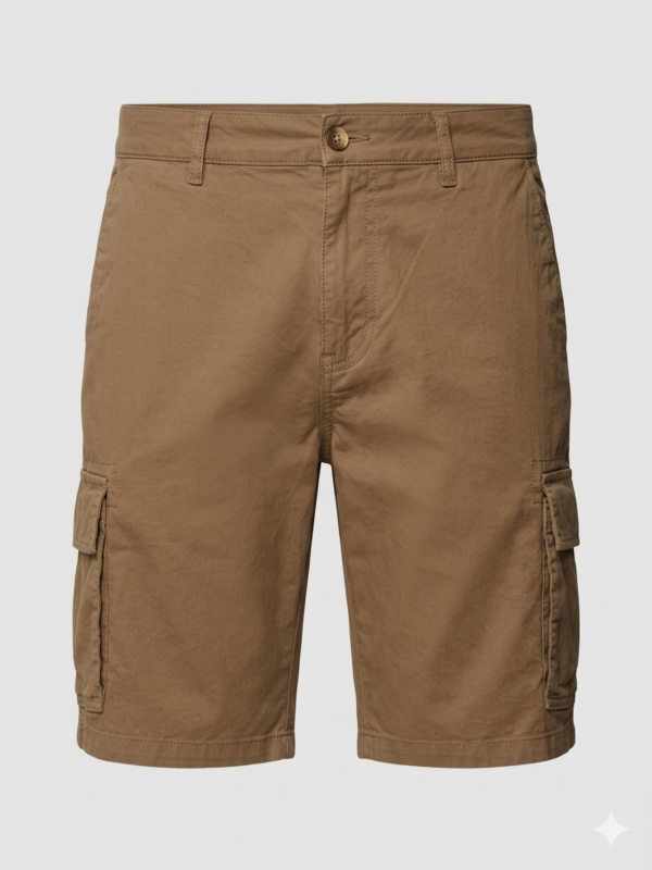 Modello Stryt cargo bermuda | Cotone leggero elasticizzato | Col. Tortora