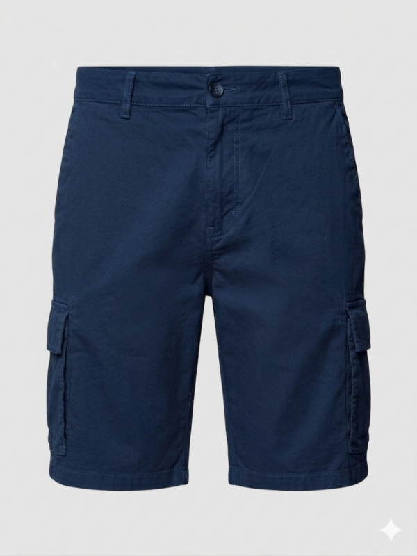 Modello Stryt cargo bermuda | Cotone leggero elasticizzato | Col. Blu scuro